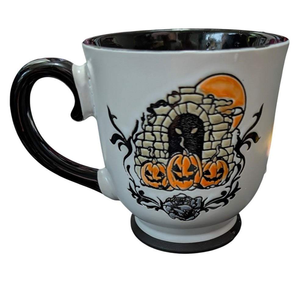 Halloween Coffee Mug Haunted House Pumpkin‎ Graveyard Spooky Season 16oz